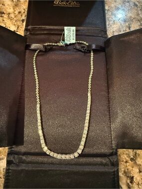 belk Gold and Clear Crystal Tennis Necklace